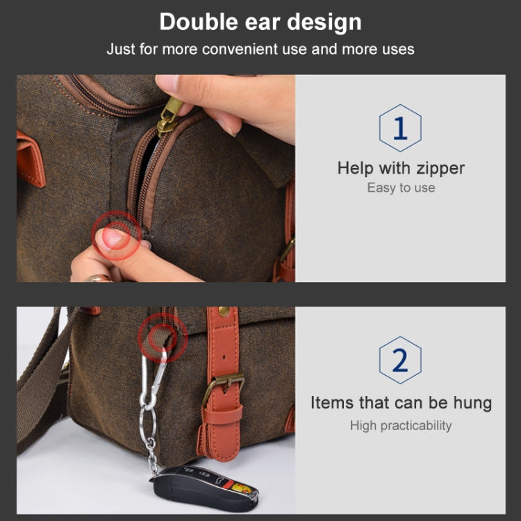 CADEN N1 Simple Retro Multifunctional Canvas Waterproof Digital Camera Photography Bag, N1 Simple Coffee