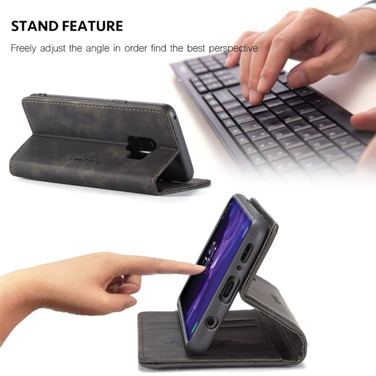 CaseMe-013 Multifunctional Retro Frosted Horizontal Flip Leather Case with Card Slot & Holder & Wallet, for Galaxy S9