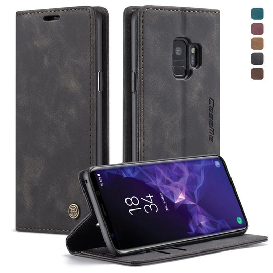 CaseMe-013 Multifunctional Retro Frosted Horizontal Flip Leather Case with Card Slot & Holder & Wallet, for Galaxy S9
