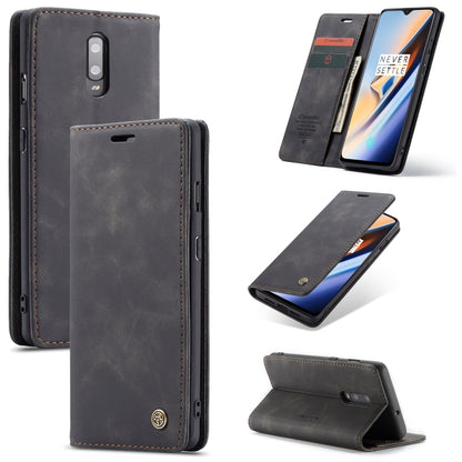 CaseMe-013 Multi-functional Retro Frosted Horizontal Flip Leather Case with Card Slot & Holder & Wallet, Compatible with OnePlus 7
