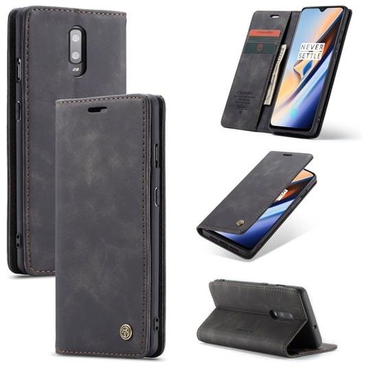 CaseMe-013 Multi-functional Retro Frosted Horizontal Flip Leather Case with Card Slot & Holder & Wallet, Compatible with OnePlus 7