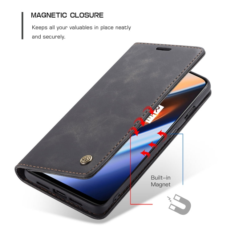 CaseMe-013 Multi-functional Retro Frosted Horizontal Flip Leather Case with Card Slot & Holder & Wallet, Compatible with OnePlus 7