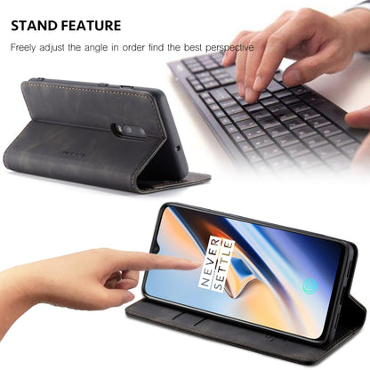 CaseMe-013 Multi-functional Retro Frosted Horizontal Flip Leather Case with Card Slot & Holder & Wallet, Compatible with OnePlus 7