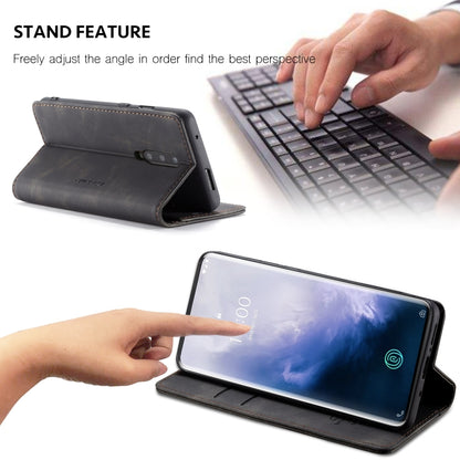 CaseMe-013 Multi-functional Retro Frosted Horizontal Flip Leather Case with Card Slot & Holder & Wallet, Compatible with OnePlus 7 Pro