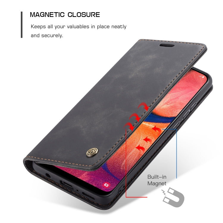 CaseMe-013 Multi-functional Retro Frosted Horizontal Flip Leather Case with Card Slot & Holder & Wallet, Compatible with Galaxy A20e