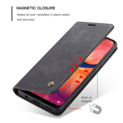 CaseMe-013 Multi-functional Retro Frosted Horizontal Flip Leather Case with Card Slot & Holder & Wallet, Compatible with Galaxy A20e