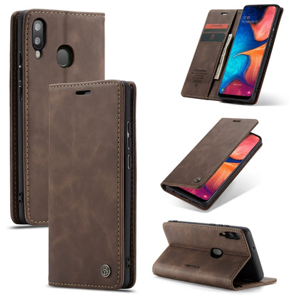 CaseMe-013 Multi-functional Retro Frosted Horizontal Flip Leather Case with Card Slot & Holder & Wallet, Compatible with Galaxy A20e