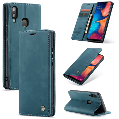 CaseMe-013 Multi-functional Retro Frosted Horizontal Flip Leather Case with Card Slot & Holder & Wallet, Compatible with Galaxy A20e