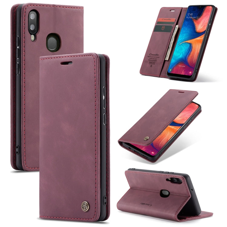 CaseMe-013 Multi-functional Retro Frosted Horizontal Flip Leather Case with Card Slot & Holder & Wallet, Compatible with Galaxy A20e