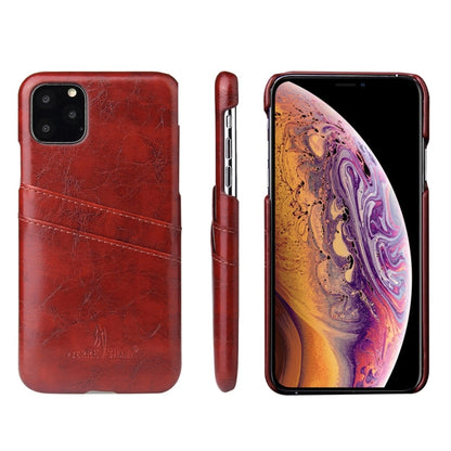 Fierre Shann Retro Oil Wax Texture PU Leather Case with Card Slots, Compatible with iPhone 11 Pro, compatible with iPhone 11 Pro