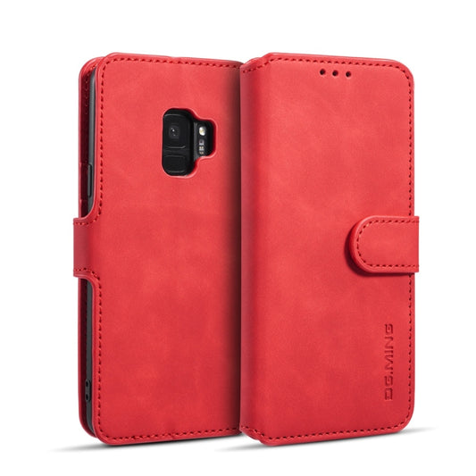 DG.MING Retro Oil Side Horizontal Flip Case with Holder & Card Slots & Wallet, compatible with Galaxy S9