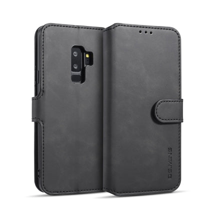 DG.MING Retro Oil Side Horizontal Flip Case with Holder & Card Slots & Wallet, compatible with Galaxy S9+