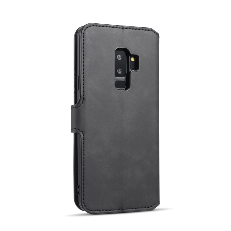 DG.MING Retro Oil Side Horizontal Flip Case with Holder & Card Slots & Wallet, compatible with Galaxy S9+