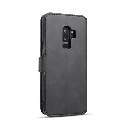 DG.MING Retro Oil Side Horizontal Flip Case with Holder & Card Slots & Wallet, compatible with Galaxy S9+