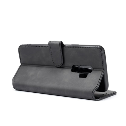DG.MING Retro Oil Side Horizontal Flip Case with Holder & Card Slots & Wallet, compatible with Galaxy S9+