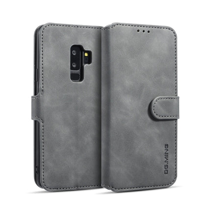 DG.MING Retro Oil Side Horizontal Flip Case with Holder & Card Slots & Wallet, compatible with Galaxy S9+