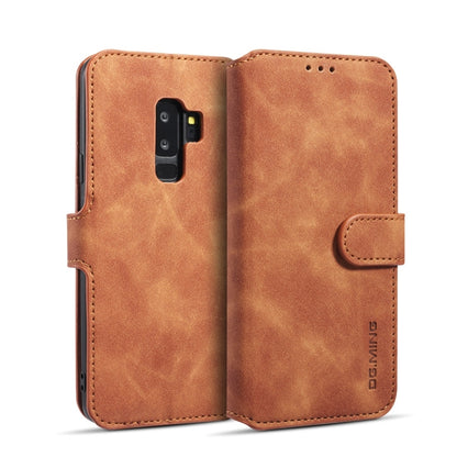 DG.MING Retro Oil Side Horizontal Flip Case with Holder & Card Slots & Wallet, compatible with Galaxy S9+