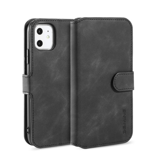 DG.MING Retro Oil Side Horizontal Flip Case with Holder & Card Slots & Wallet compatible with iPhone, Compatible with iPhone 11 (2019)