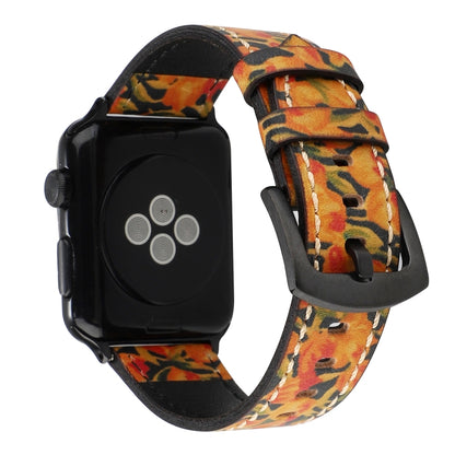 Retro Head-layer Cowhide Genuine Leather Watchband Compatible with Apple Watch Series 6 & SE & 5 & 4 44mm / 3 & 2 & 1 42mm, Compatible with Apple Watch Ultra 49mm / Series 8&7 45mm / SE 2&6&SE&5&4 44mm / 3&2&1 42mm
