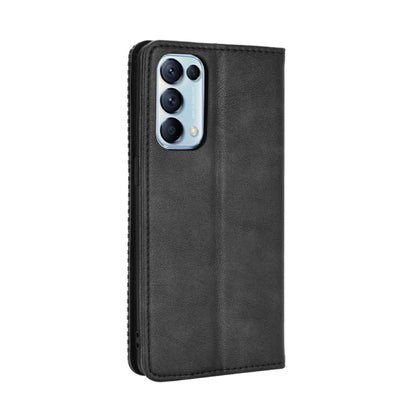 Magnetic Buckle Retro Crazy Horse Texture Horizontal Flip Leather Case with Holder & Card Slots & Photo Frame, Compatible with OPPO Reno5 5G