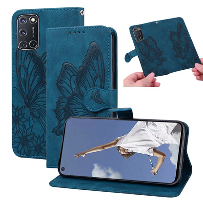 Retro Skin Feel Butterflies Embossing Horizontal Flip Leather Case with Holder & Card Slots & Wallet, Compatible with OPPO A52 / A72 / A92