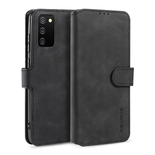 DG.MING Retro Oil Side Horizontal Flip Leather Case with Holder & Card Slots & Wallet, Compatible with samsung Galaxy A02s