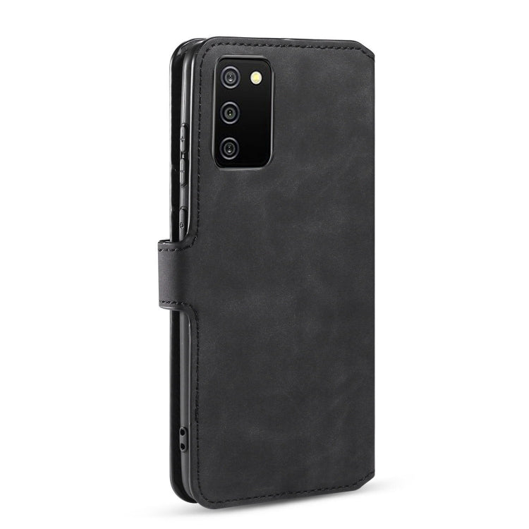 DG.MING Retro Oil Side Horizontal Flip Leather Case with Holder & Card Slots & Wallet, Compatible with samsung Galaxy A02s