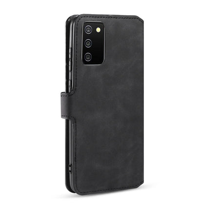 DG.MING Retro Oil Side Horizontal Flip Leather Case with Holder & Card Slots & Wallet, Compatible with samsung Galaxy A02s