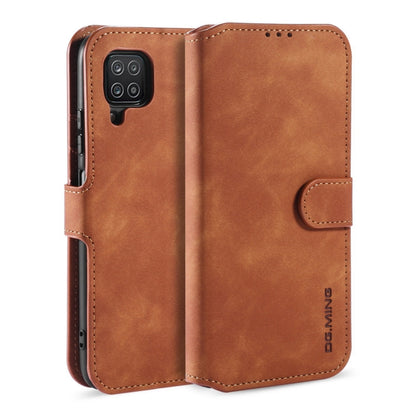 DG.MING Retro Oil Side Horizontal Flip Leather Case with Holder & Card Slots & Wallet, Compatible with samsung Galaxy A12