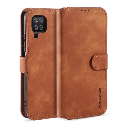 DG.MING Retro Oil Side Horizontal Flip Leather Case with Holder & Card Slots & Wallet, Compatible with samsung Galaxy A12