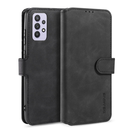 DG.MING Retro Oil Side Horizontal Flip Leather Case with Holder & Card Slots & Wallet, Compatible with samsung Galaxy A32 5G