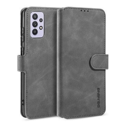 DG.MING Retro Oil Side Horizontal Flip Leather Case with Holder & Card Slots & Wallet, Compatible with samsung Galaxy A32 5G
