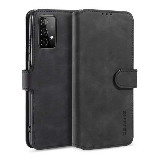 DG.MING Retro Oil Side Horizontal Flip Leather Case with Holder & Card Slots & Wallet, Compatible with samsung Galaxy A52 5G / 4G