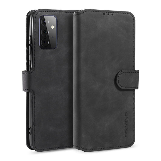 DG.MING Retro Oil Side Horizontal Flip Leather Case with Holder & Card Slots & Wallet, Compatible with samsung Galaxy A72 5G / 4G