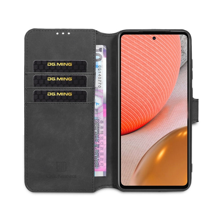 DG.MING Retro Oil Side Horizontal Flip Leather Case with Holder & Card Slots & Wallet, Compatible with samsung Galaxy A72 5G / 4G