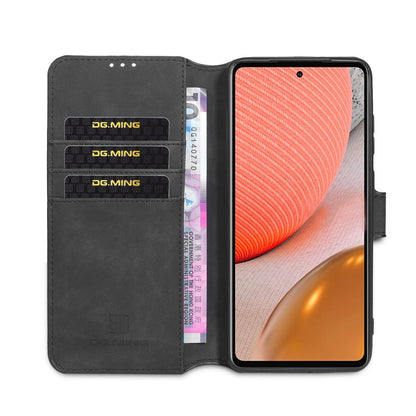 DG.MING Retro Oil Side Horizontal Flip Leather Case with Holder & Card Slots & Wallet, Compatible with samsung Galaxy A72 5G / 4G