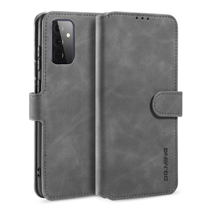 DG.MING Retro Oil Side Horizontal Flip Leather Case with Holder & Card Slots & Wallet, Compatible with samsung Galaxy A72 5G / 4G