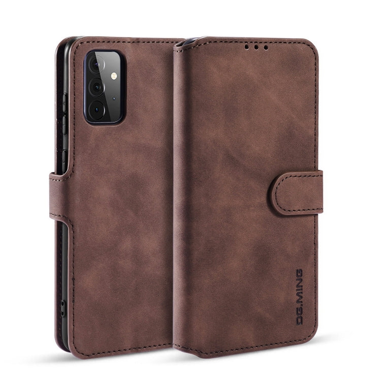 DG.MING Retro Oil Side Horizontal Flip Leather Case with Holder & Card Slots & Wallet, Compatible with samsung Galaxy A72 5G / 4G