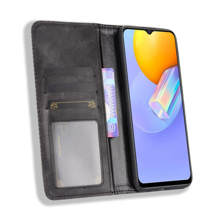 Magnetic Buckle Retro Crazy Horse Texture Horizontal Flip Leather Case with Holder & Card Slots & Photo Frame, Compatible with vivo Y51A ( 2021) / Y51 (2020) Overseas Version (India / Southeast Asia)