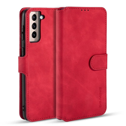 DG.MING Retro Oil Side Horizontal Flip Case with Holder & Card Slots & Wallet, Compatible with Samsung Galaxy S21 5G