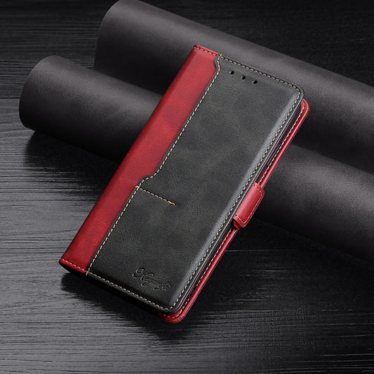 Retro Texture Contrast Color Side Buckle Horizontal Flip Leather Case with Holder & Card Slots & Wallet, Compatible with vivo Y52s 5G