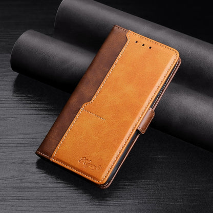 Retro Texture Contrast Color Side Buckle Horizontal Flip Leather Case with Holder & Card Slots & Wallet, Compatible with vivo Y52s 5G
