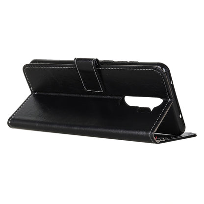 Retro Crazy Horse Texture Horizontal Flip Leather Case with Holder & Card Slots & Photo Frame & Wallet, Compatible with OPPO A9 (2020)