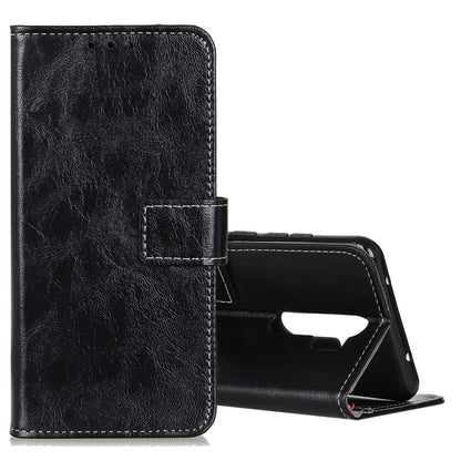 Retro Crazy Horse Texture Horizontal Flip Leather Case with Holder & Card Slots & Photo Frame & Wallet, Compatible with OPPO A9 (2020)