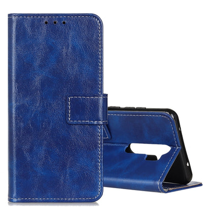 Retro Crazy Horse Texture Horizontal Flip Leather Case with Holder & Card Slots & Photo Frame & Wallet, Compatible with OPPO A9 (2020)