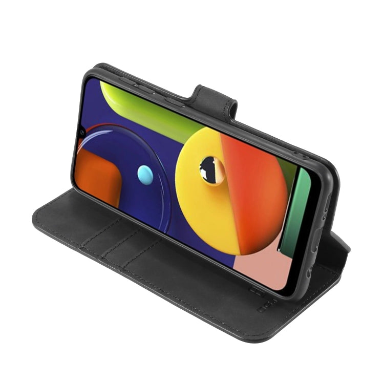 DG.MING Retro Oil Side Horizontal Flip Case with Holder & Card Slots & Wallet, Compatible with Galaxy A30s / A50s