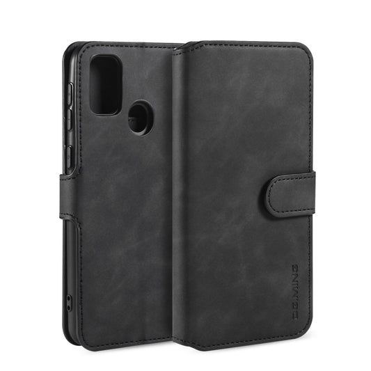 DG.MING Retro Oil Side Horizontal Flip Case with Holder & Card Slots & Wallet, Compatible with Galaxy M30s