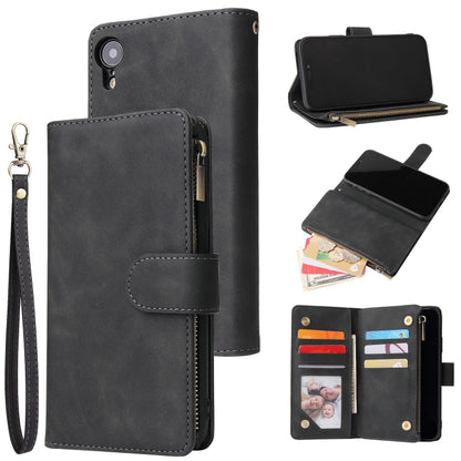 Multifunctional Retro Frosted Horizontal Flip Leather Case with Card Slot & Holder & Zipper Wallet & Photo Frame & Lanyard, For iPhone XR