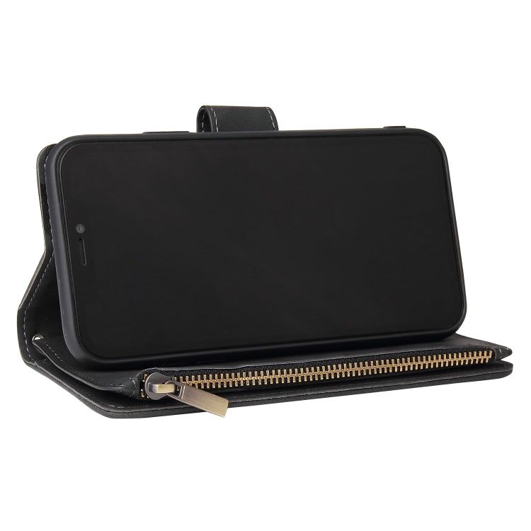 Multifunctional Retro Frosted Horizontal Flip Leather Case with Card Slot & Holder & Zipper Wallet & Photo Frame & Lanyard, For iPhone XR