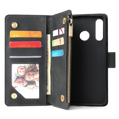 Multifunctional Retro Frosted Horizontal Flip Leather Case with Card Slot & Holder & Zipper Wallet & Photo Frame & Lanyard, Compatible with Huawei P30 Lite